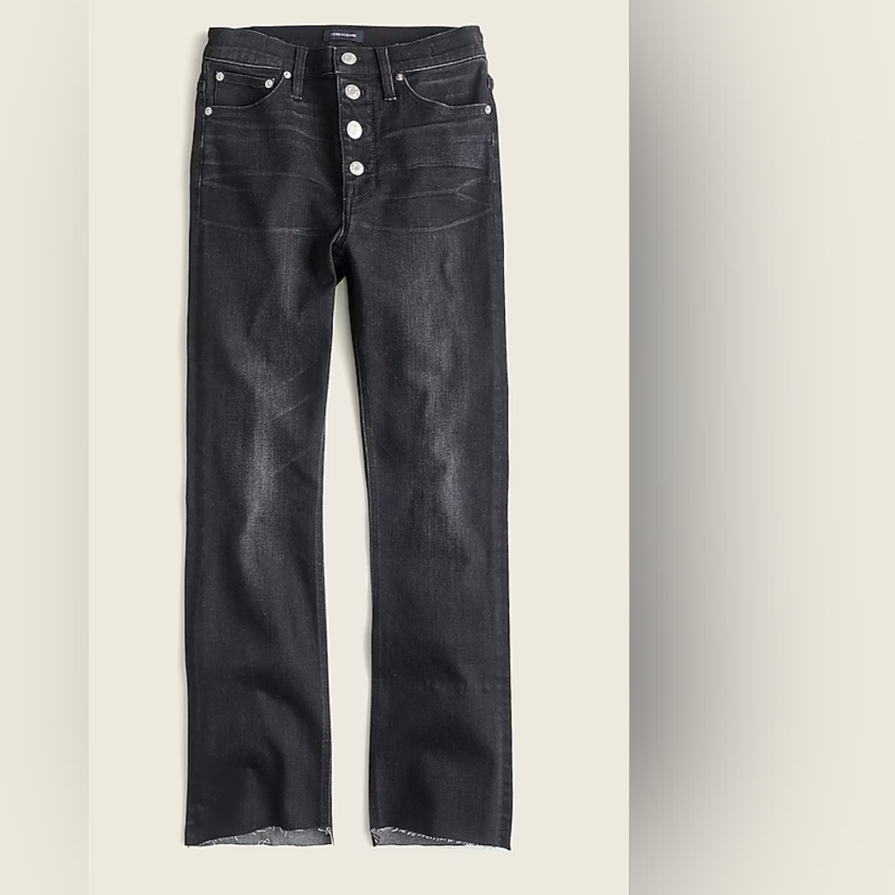 J crew 9" demi-boot crop jean in charcoal